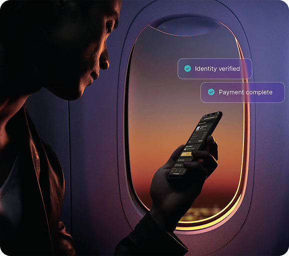 Agentic commerce payment on mobile during flight