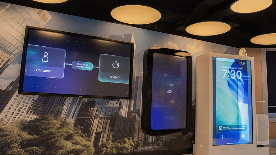 Innovation centre with demonstration screen