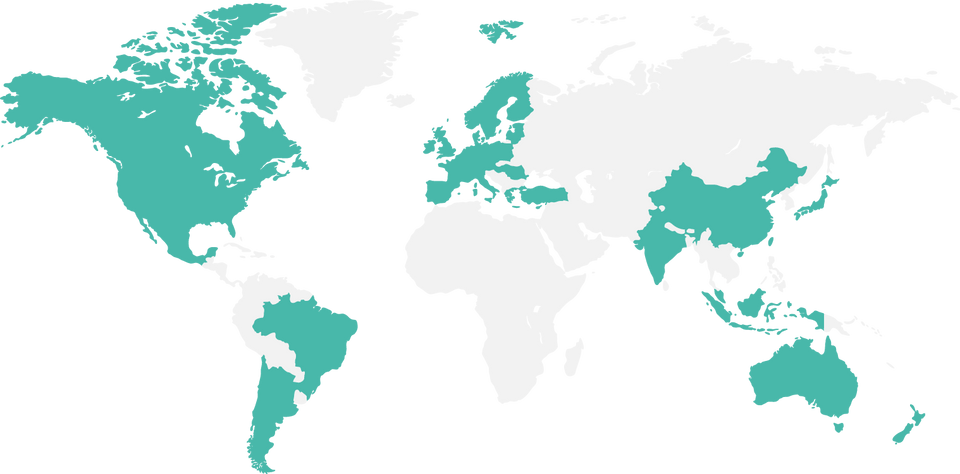 Worldmap of Worldline's presence