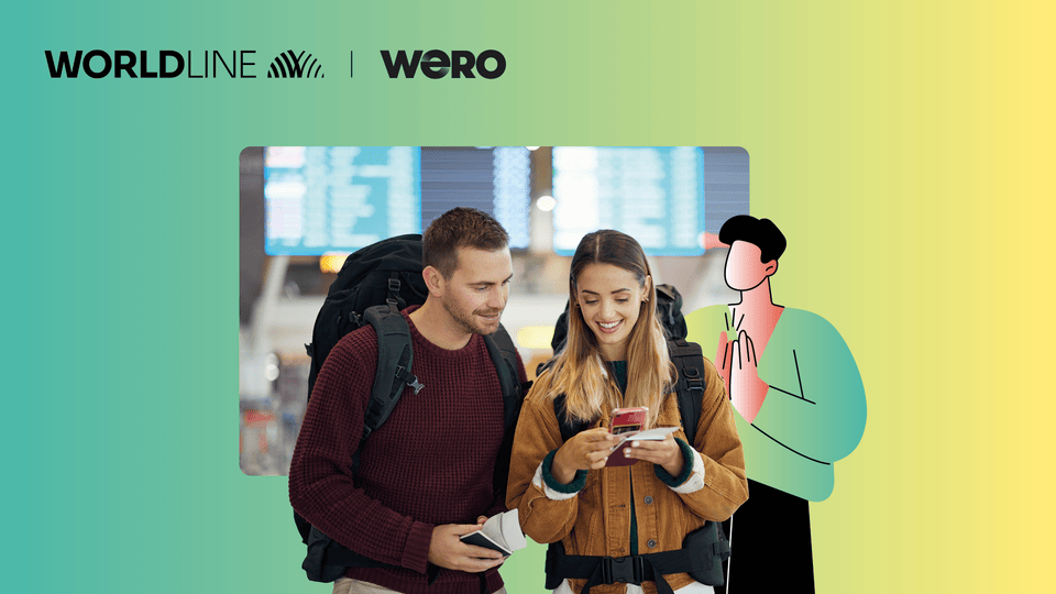 a couple using their phones at the airport