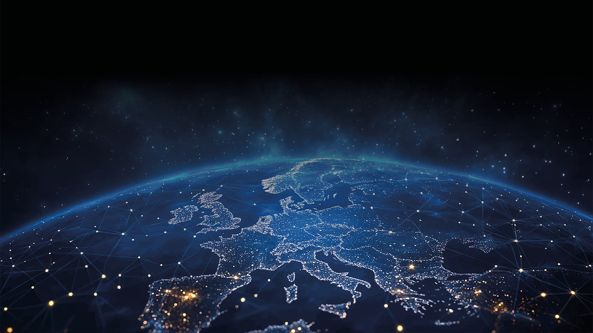 Europe Map at Night
