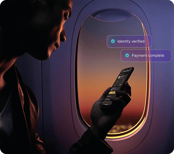 Agentic commerce payment on mobile during flight