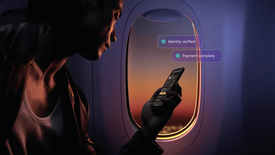 Agentic commerce payment on mobile during flight