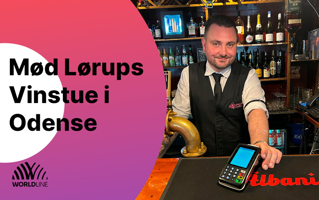 Bartender står i baren i Lørups Vinstue
