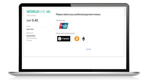 Crypto Payments im E-Commerce Screen