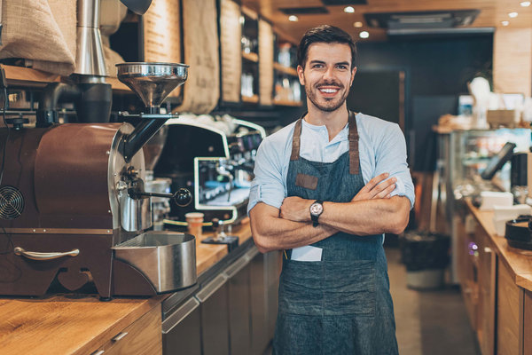 Businessman at a cafe