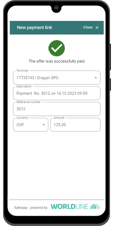 QR Payments Payment Confirmation