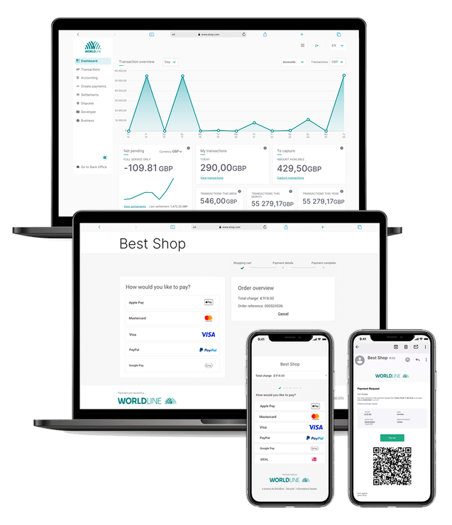 Screenshot of the Worldline online payment solution
