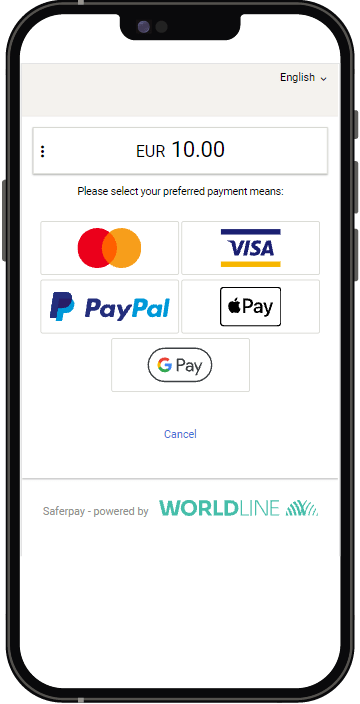 Iphone screen capture with Payment gateway logos