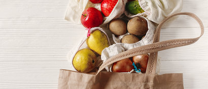 Vegetable in a cloth bag